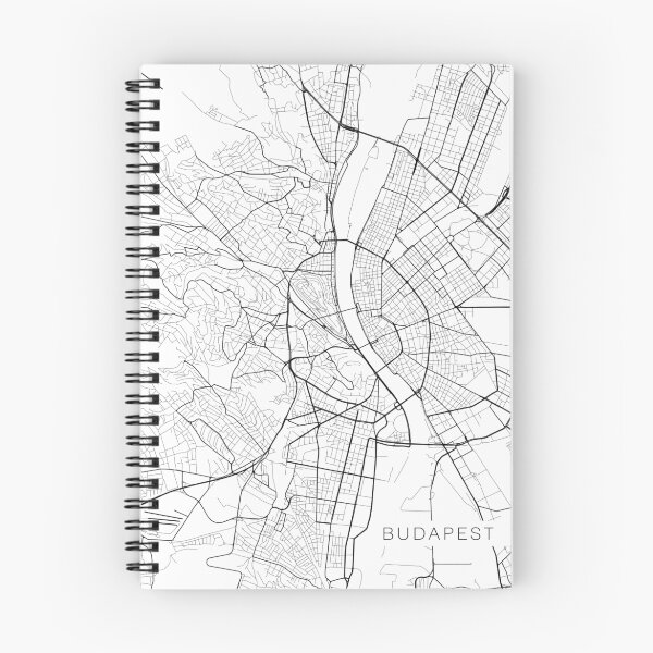 Item preview, Budapest Map, Hungary - Black and White designed and sold by MainStreetMaps.