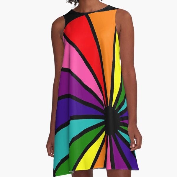 Love is Love LGBTQ pride flag GRAFFITI HEART Rainbow pride flag Original Gay Pride Flag Colors black A-Line Dress
