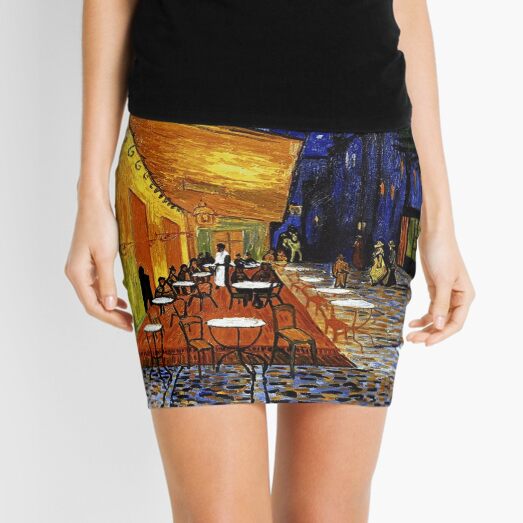 The cafe terrace ,at night - Vincent van Gogh Mini Skirt