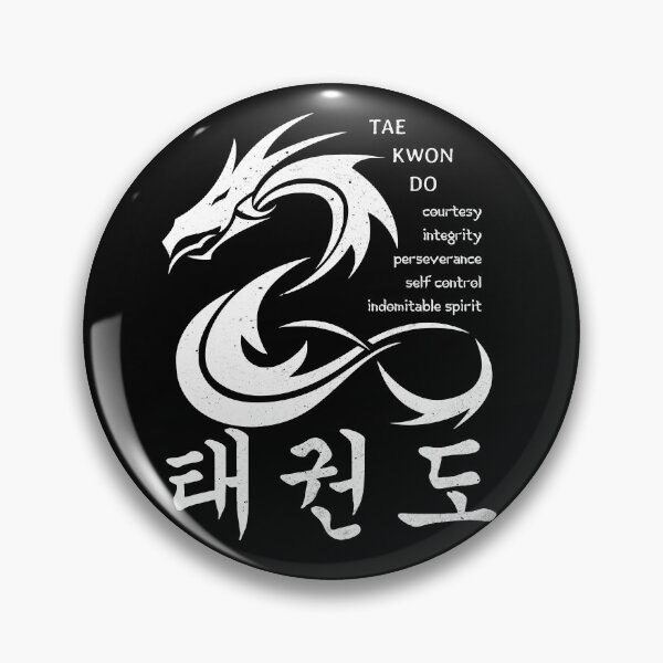 Item preview, Martial Arts Dragon with Korean Taekwondo Symbols and 5 TKD Tenets designed and sold by FunWearVM.