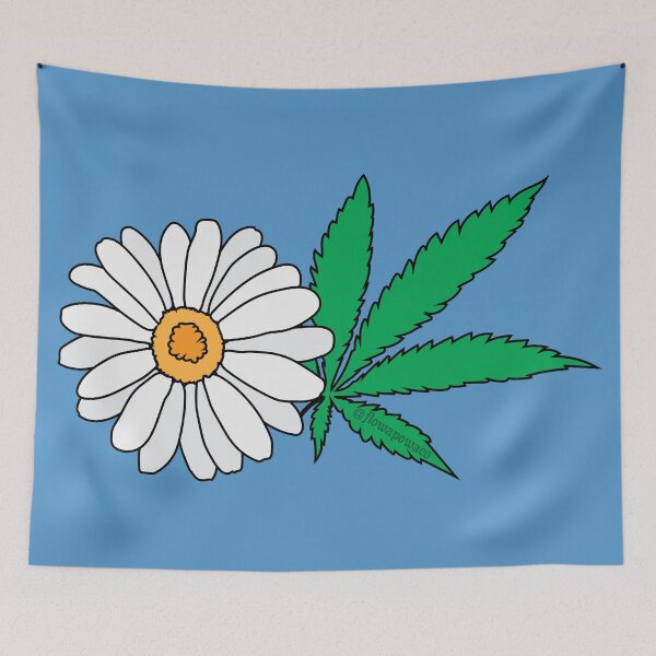 Item preview, Daisy with Hemp Leaf / Pot leaf designed and sold by FlowaPowaCo.