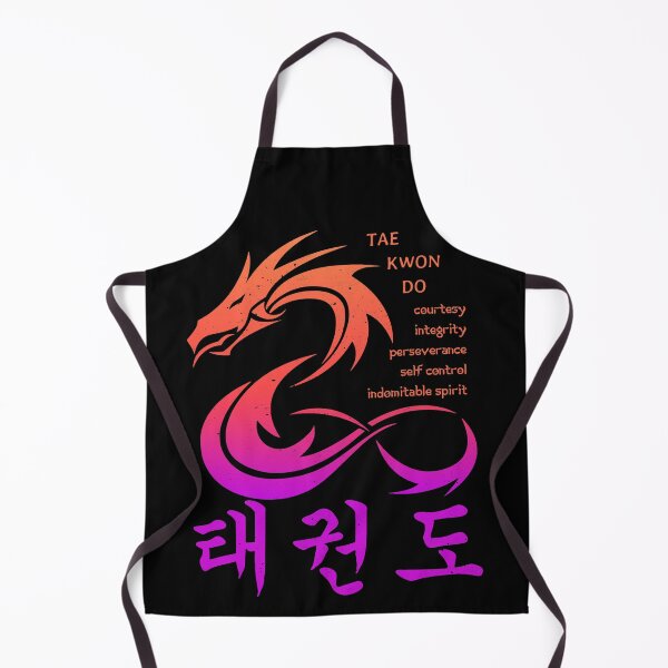 Item preview, Colorful Martial Arts Dragon with Korean Taekwondo Symbols and 5 TKD Tenets designed and sold by FunWearVM.