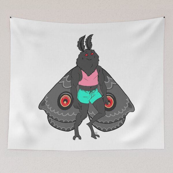 Item preview, Happy Gym Bunny Mothman designed and sold by stephpotterart.