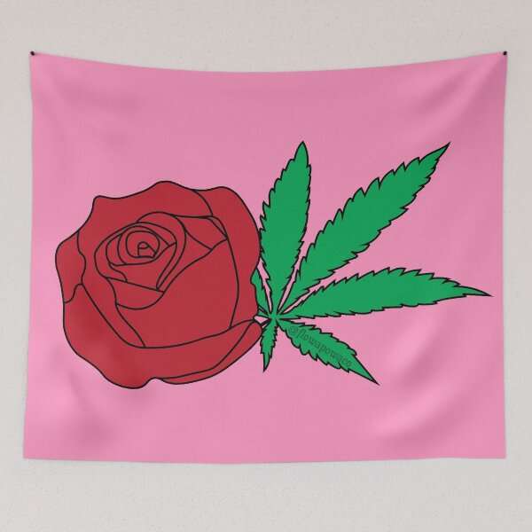 Item preview, Red Rose with Hemp Leaf / Pot leaf designed and sold by FlowaPowaCo.