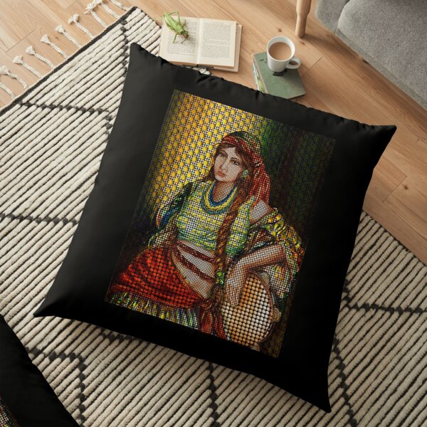 Arab Bedouin Woman Floor Pillow