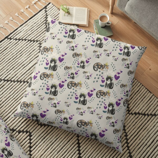 King Thor Queen Kitty Floor Pillow