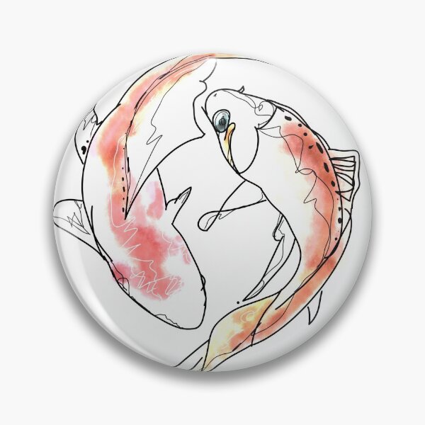 Item preview, Koi Fish. Watercolor Japanese Art. Yin Yang Koi Fish. designed and sold by OneLineArt.