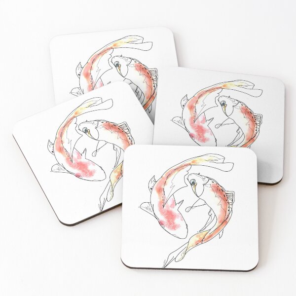 Item preview, Koi Fish. Watercolor Japanese Art. Yin Yang Koi Fish. designed and sold by OneLineArt.