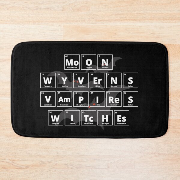 Item preview, Moon Wyverns Vampires Witches In Periodic Table Elements With Bats designed and sold by Crafty-Mornings.