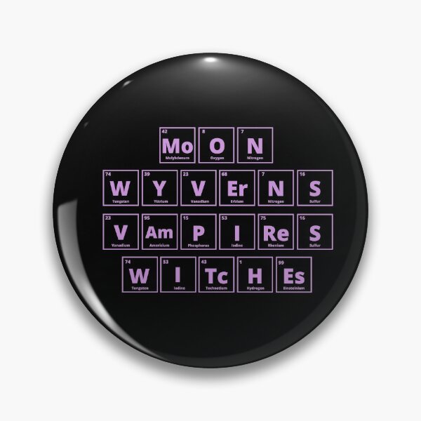 Item preview, Moon Wyverns Vampires Witches In Periodic Table Elements Purple Color designed and sold by Crafty-Mornings.