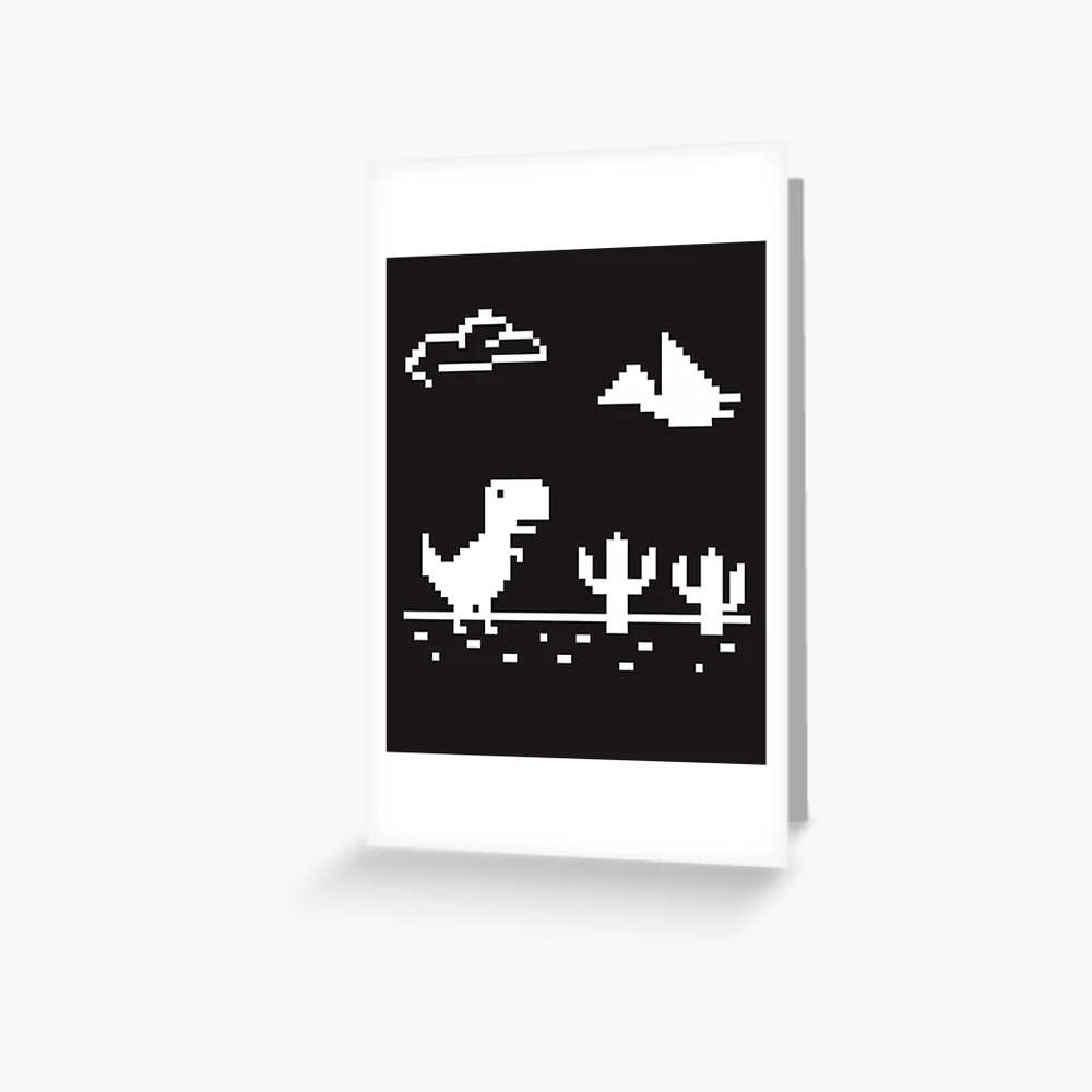 Offline T-Rex Game - Google Dino Run Greeting Card for Sale by Livity