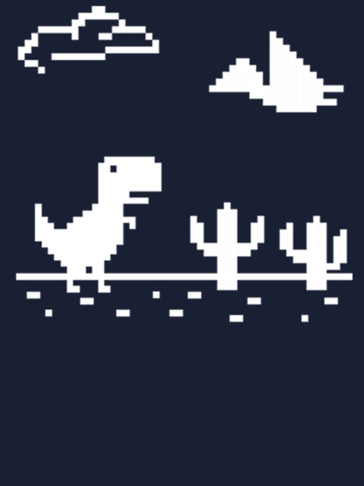 T-rex Run Pixel Art Magnet Offline Dino 8 Bit Chrome 