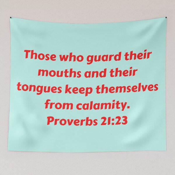 Item preview, Bible Verse Proverbs 21:23 designed and sold by Prayingwarrior.
