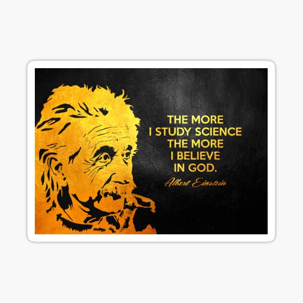 Albert Einstein Belief in God Motivational Wall Art Sticker