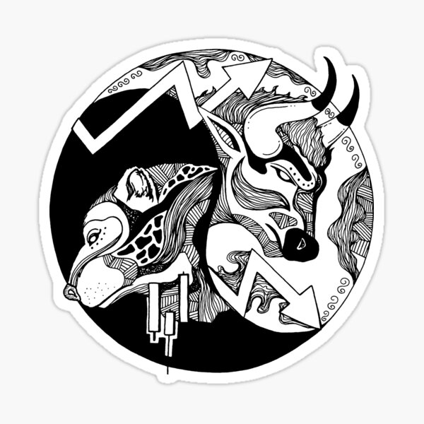 Bull and Bear Sticker