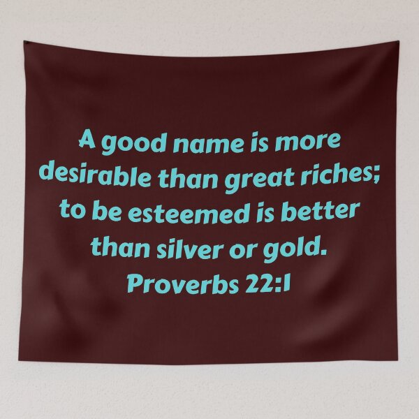 Item preview, Bible Verse Proverbs 22:1 designed and sold by Prayingwarrior.