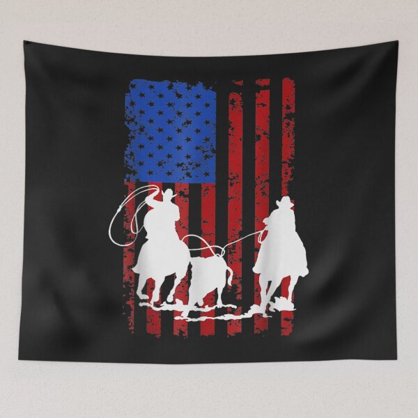 Item preview, American Flag Team Roping Horse 4th Of July Patriotic USA designed and sold by sara4ly.