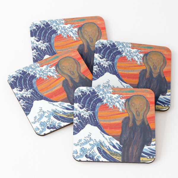 Item preview, The Scream at the Great Wave Off Kanagawa designed and sold by SimpleJoyStyle.