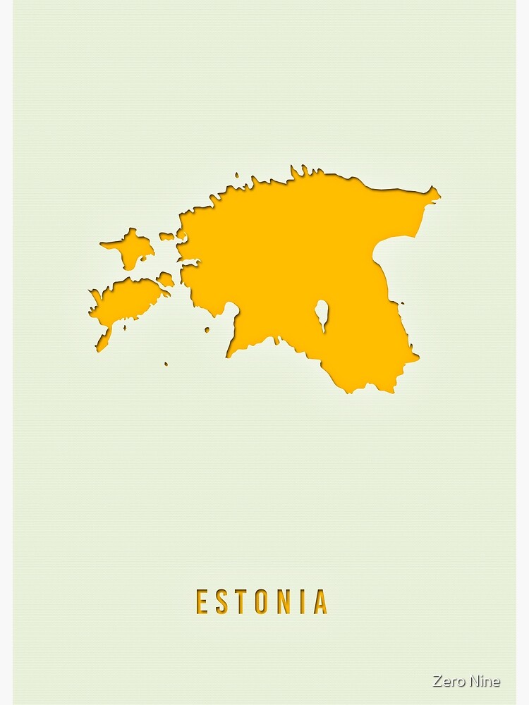 "Country of Estonia Map Yellow Minimalist" Poster for Sale by hayumaps Redbubble