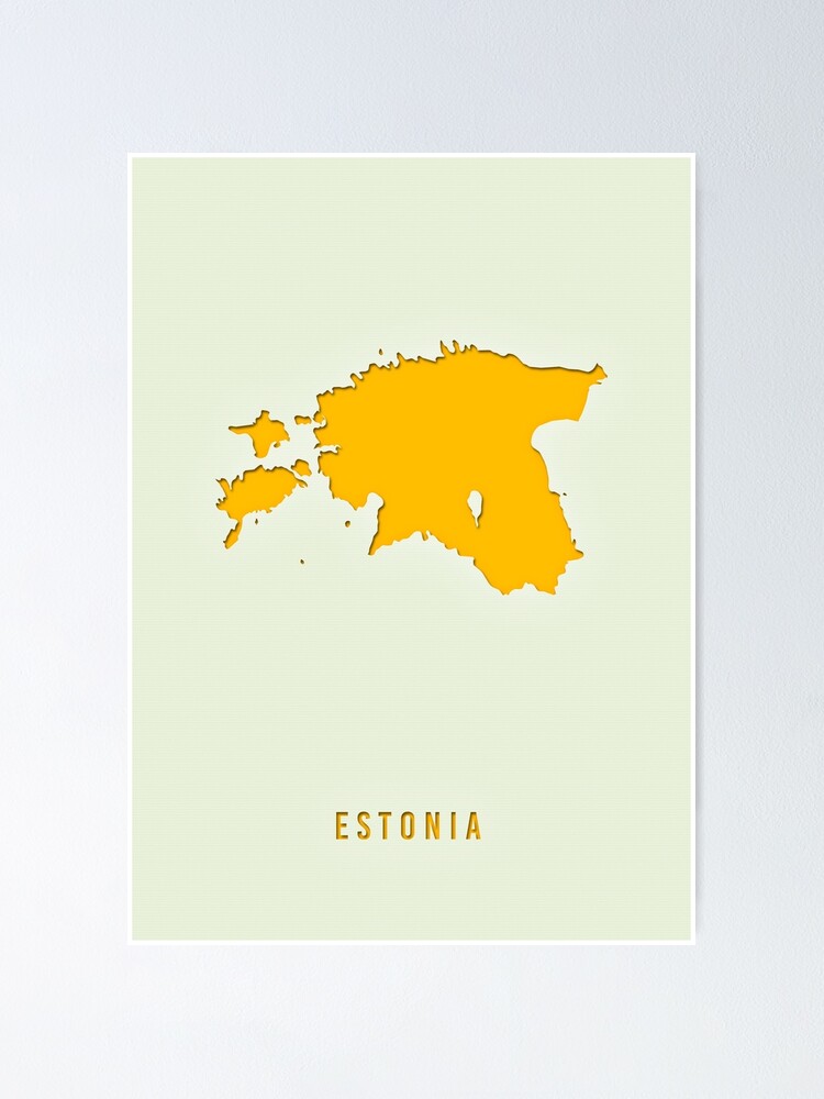 "Country of Estonia Map Yellow Minimalist" Poster for Sale by hayumaps Redbubble