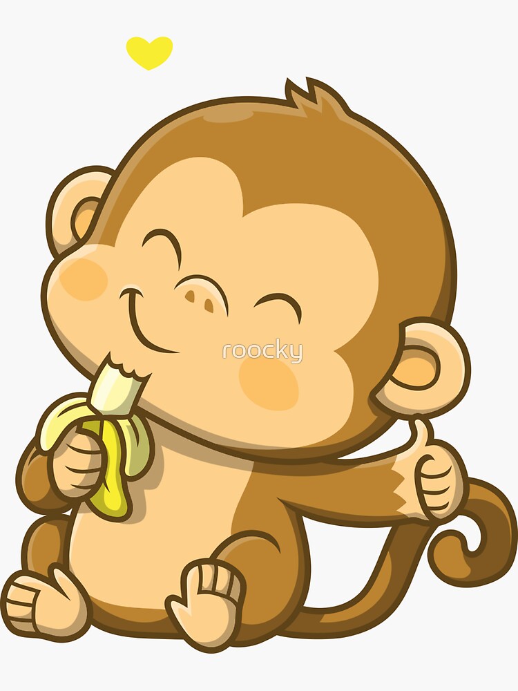 Un Pequeño Mono Bebé Amarillo Está Aprendiendo a Alimentarse En La