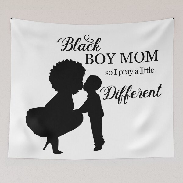 Item preview, Black Boy Mom So I Pray A Little Different Sticker designed and sold by AwakenedSoul.