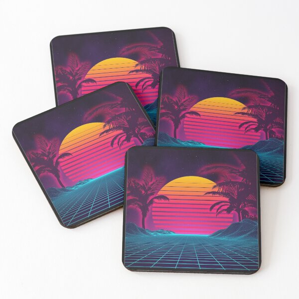 Item preview, Retro 1980's Neon Tropical Sunset Landscape designed and sold by Popular-Gifts.