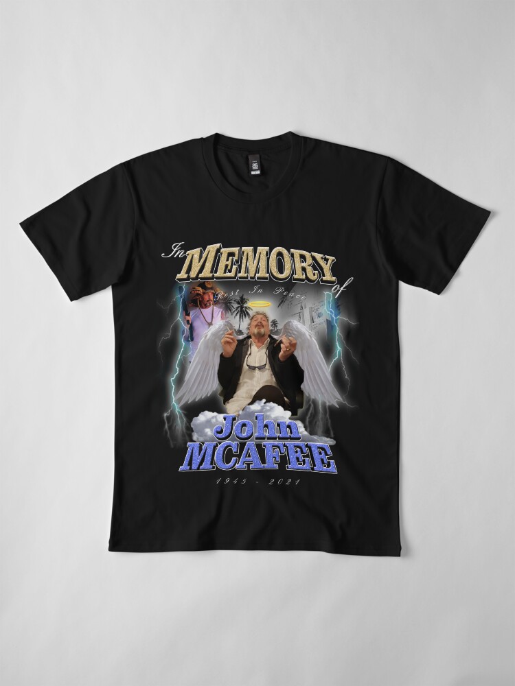 Alternate view of Rest in Peace John McAfee Premium T-Shirt