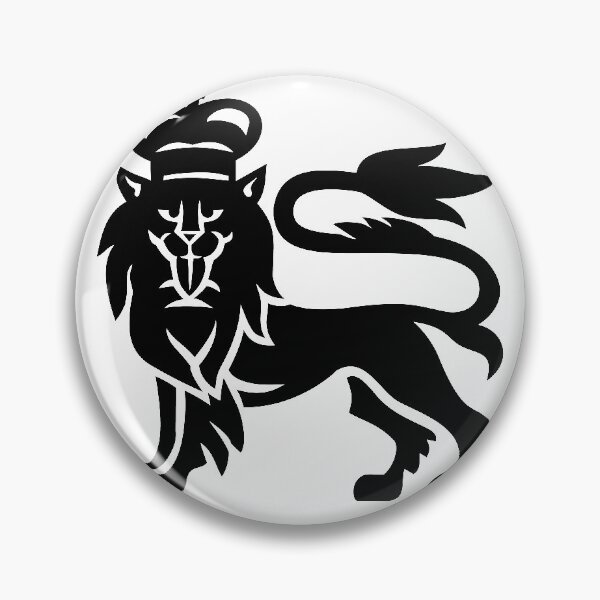 Item preview, English or British Lion Wearing a Royal Crown Viewed from Side Looking to Front Military Badge Black and White designed and sold by patrimonio.