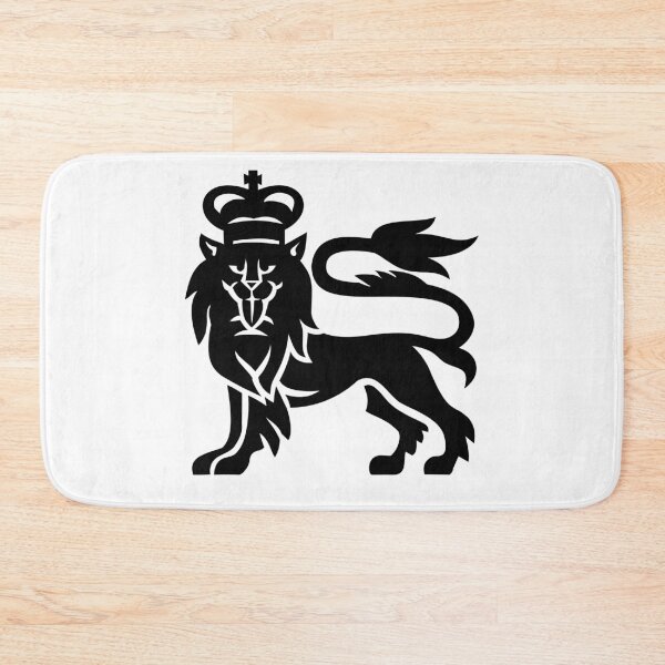 Item preview, English or British Lion Wearing a Royal Crown Viewed from Side Looking to Front Military Badge Black and White designed and sold by patrimonio.