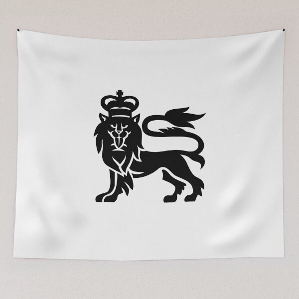Item preview, English or British Lion Wearing a Royal Crown Viewed from Side Looking to Front Military Badge Black and White designed and sold by patrimonio.