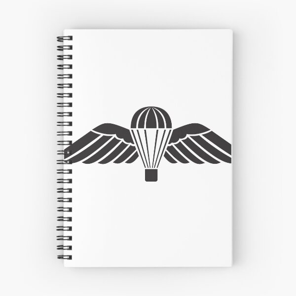 Item preview, Parachute with Wings or Parachutist Badge Used by Parachute Regiment in British Armed Forces Military Badge Black and White designed and sold by patrimonio.