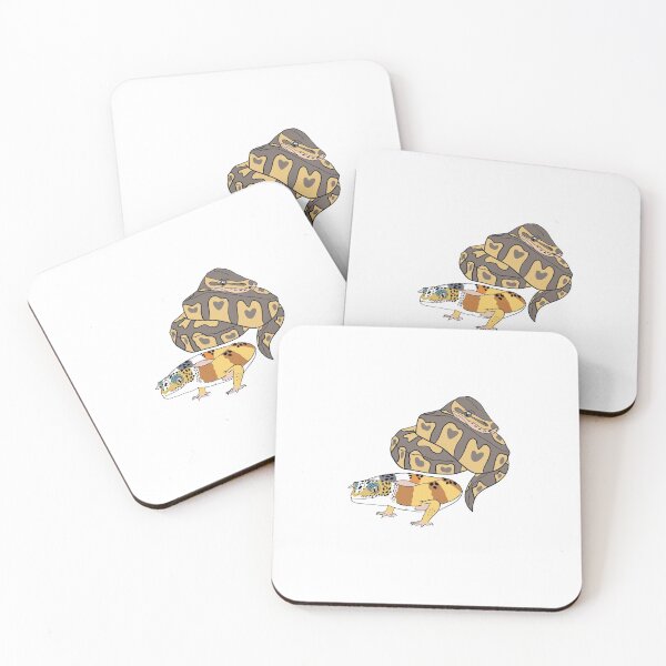 Item preview, Royal python and leopard gecko pattern ‘Reggie & Bodhi’  designed and sold by iconicus-design.