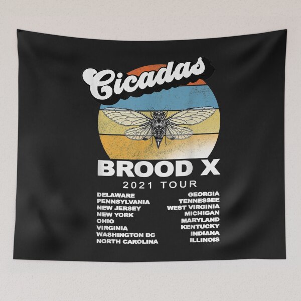 Item preview, Funny Vintage Cicada Brood X Invasion Summer Tour 2021 designed and sold by sara4ly.