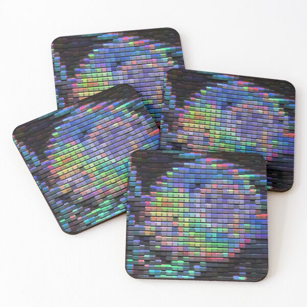 Item preview, The neon light colour on patchwork design on black. designed and sold by Trianglegreen.