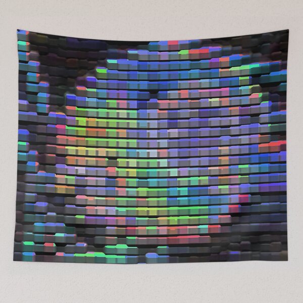 Item preview, The neon light colour on patchwork design on black. designed and sold by Trianglegreen.