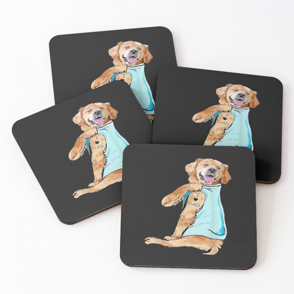 Item preview, Golden Retriever Tattoo I Love Dad Fathers Day designed and sold by sara4ly.