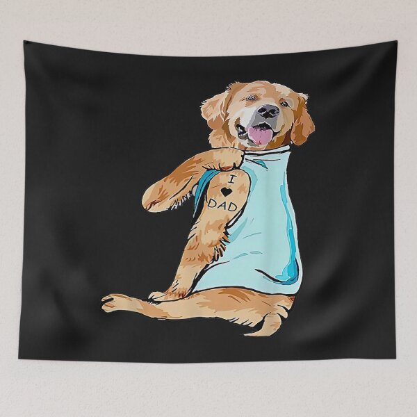 Item preview, Golden Retriever Tattoo I Love Dad Fathers Day designed and sold by sara4ly.