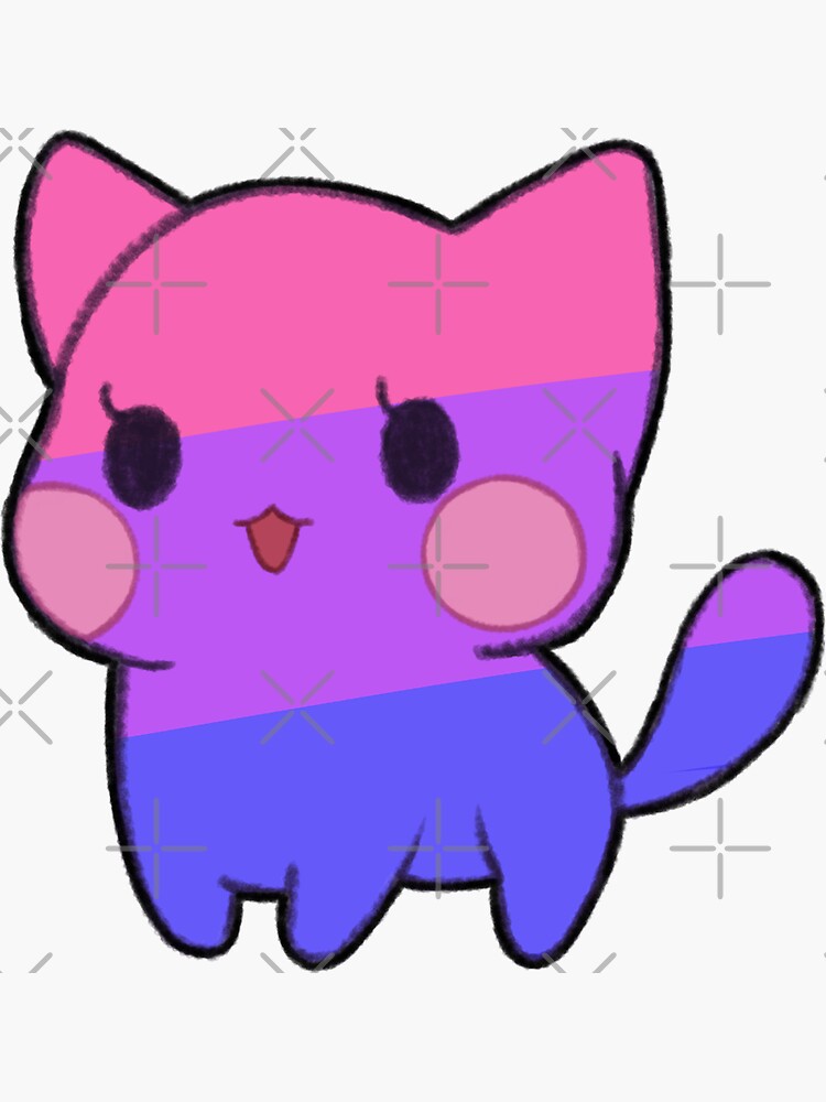 Bisexual Pride Cat Sticker For Sale By Demoncats Redbubble