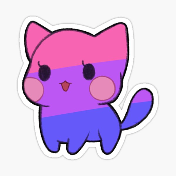 Bisexual Pride Cat Sticker For Sale By Demoncats Redbubble 8099