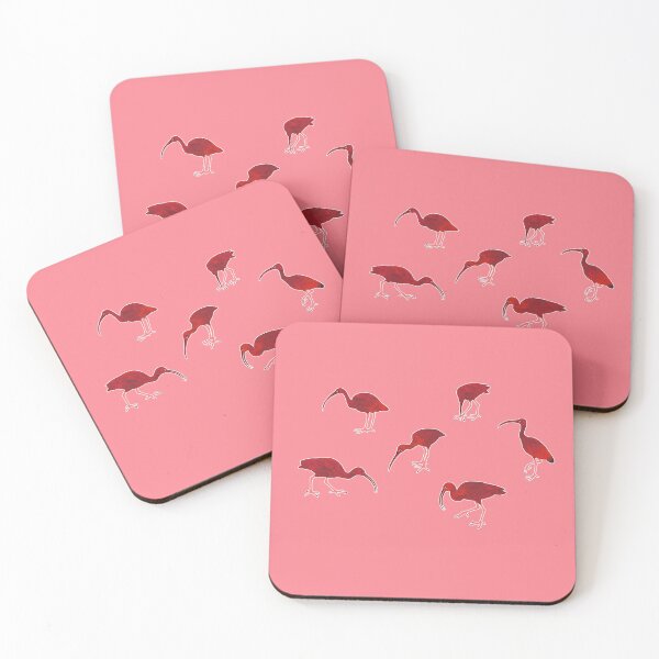 Item preview, Scarlet ibises flock designed and sold by Studio Mattie.