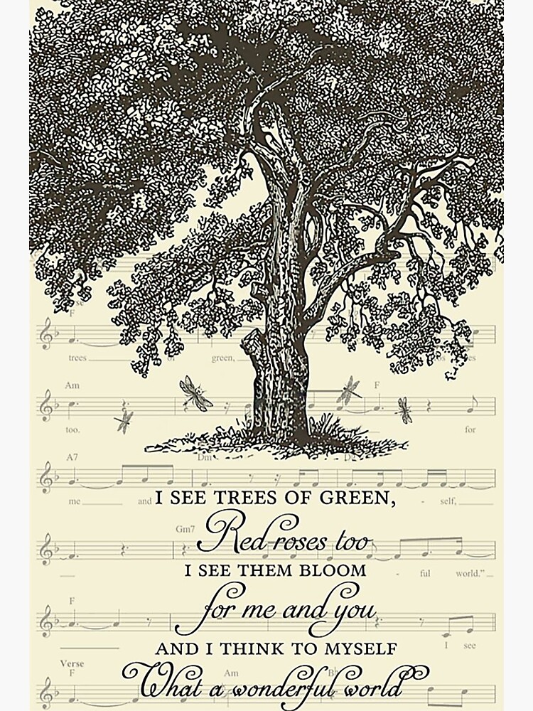 Pegatina «Póster También veo árboles de rosas rojas verdes, creo que es