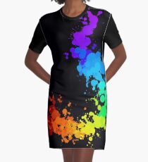 Rainbow Splatter T-Shirt Kleid