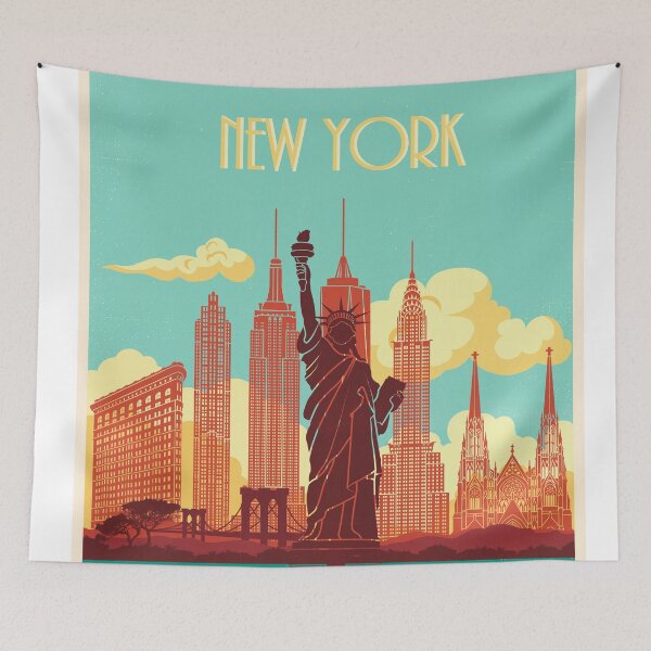 Item preview, New York skyline vintage poster designed and sold by paulrommer.