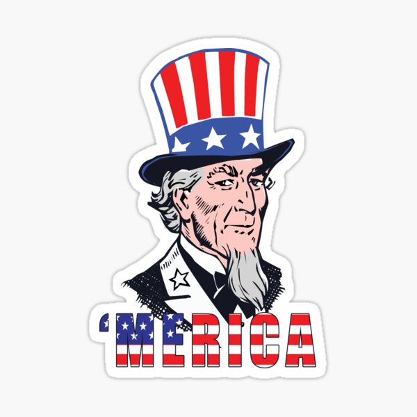 Funny Patriotic proud American Uncle Sam Merica Sticker for Sale by  Kishioushi