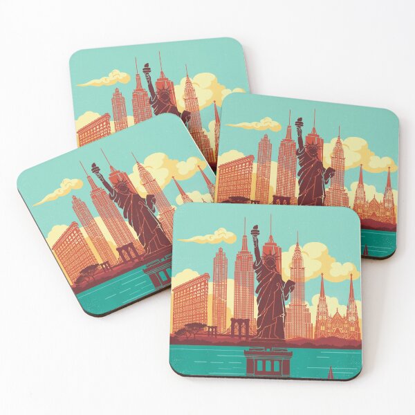 Item preview, New York skyline vintage poster designed and sold by paulrommer.