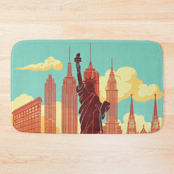 Item preview, New York skyline vintage poster designed and sold by paulrommer.
