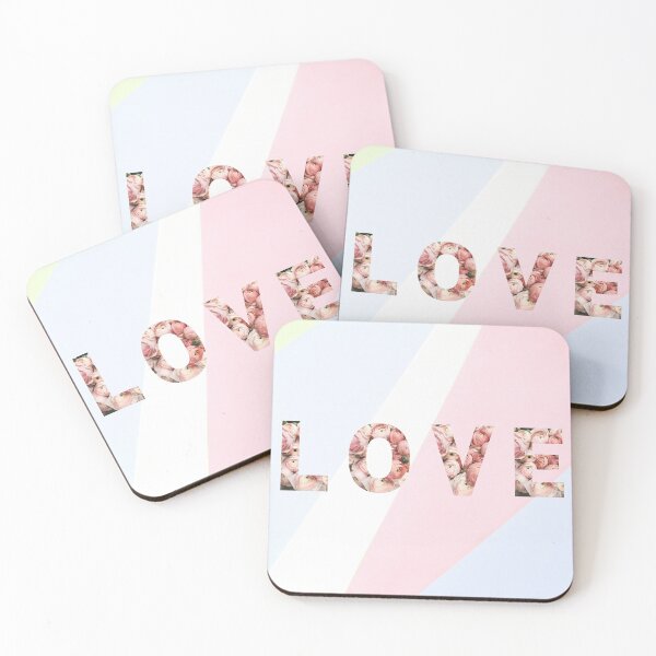 Item preview, blush pink floral love word - florals love word  designed and sold by Amalzaki.