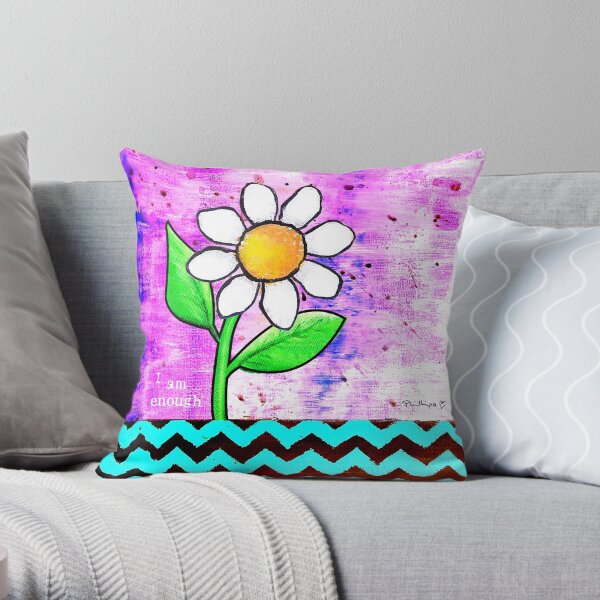 "I Am Enough" Original design by PhillipaheART Throw Pillow