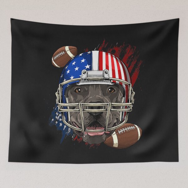 Item preview, Pit Bull American Football Dog Lovers USA Flag Premium designed and sold by sara4ly.